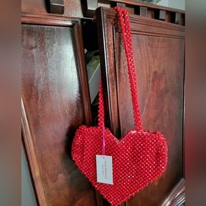 Isaac Mizrahi Beaded Heart Purse
